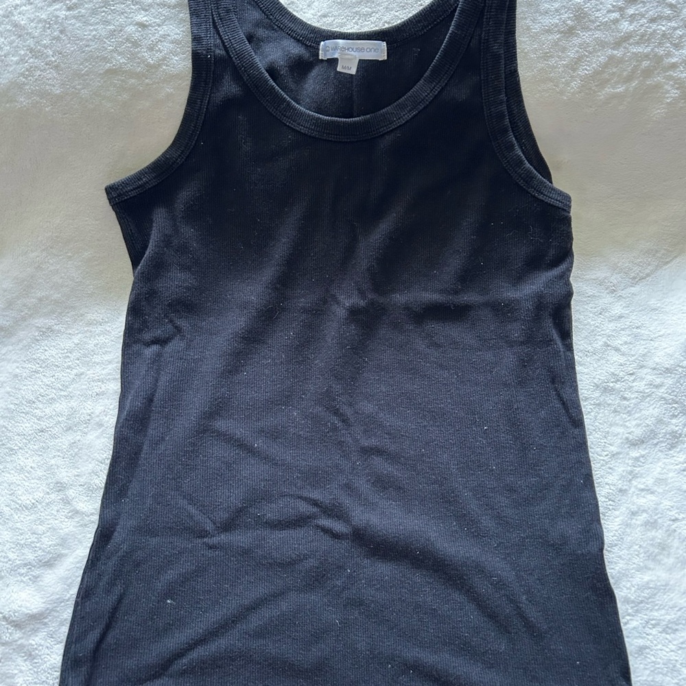 Warehouse Black Fitted Sleeveless Tank Top